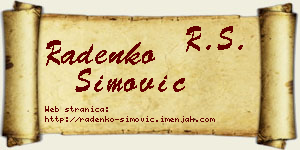 Radenko Simović vizit kartica